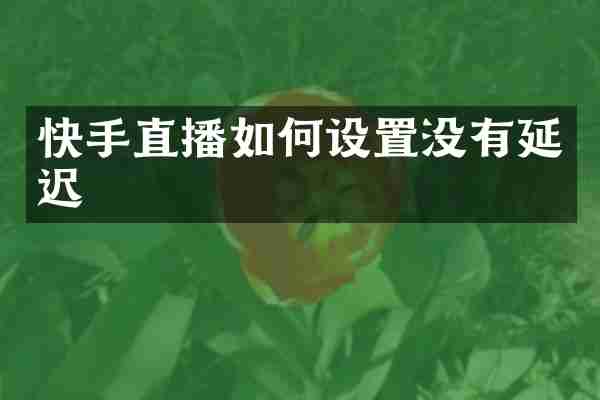 快手直播如何设置没有延迟