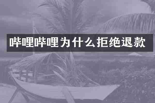 哔哩哔哩为什么拒绝退款