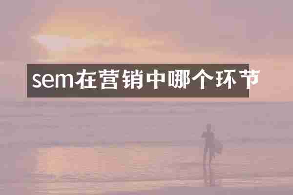 sem在营销中哪个环节
