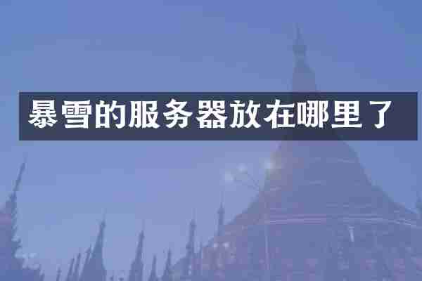 暴雪的服务器放在哪里了