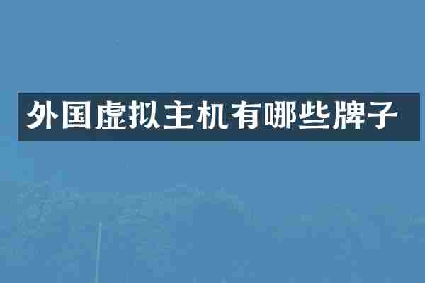 外国虚拟主机有哪些牌子