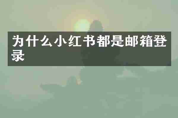 为什么小红书都是邮箱登录