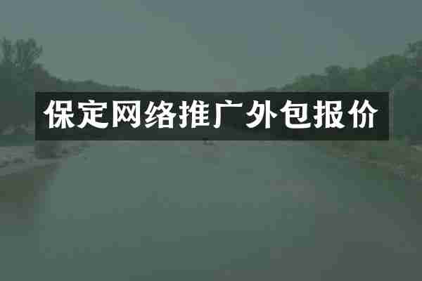 保定网络推广外包报价