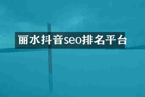 丽水抖音seo排名平台
