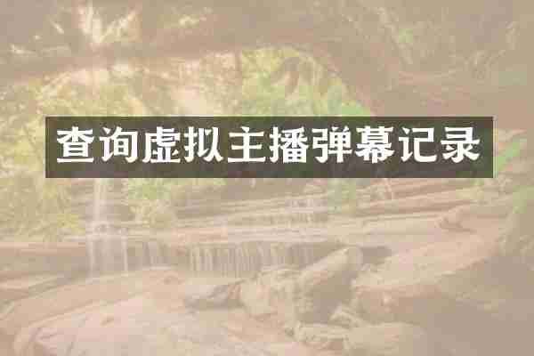 查询虚拟主播弹幕记录