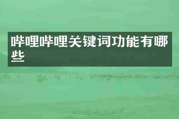 哔哩哔哩关键词功能有哪些