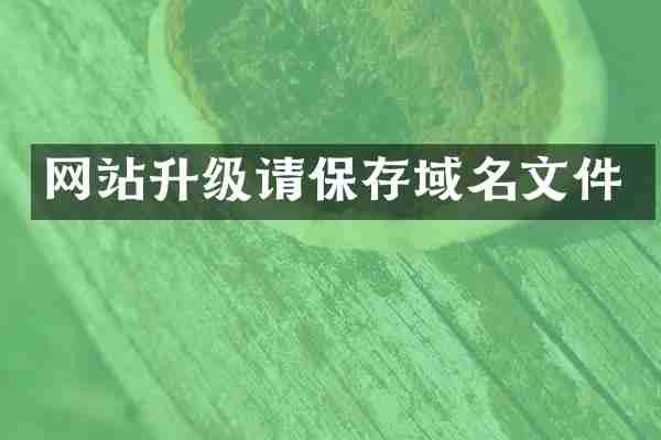 网站升级请保存域名文件