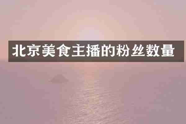 北京美食主播的粉丝数量