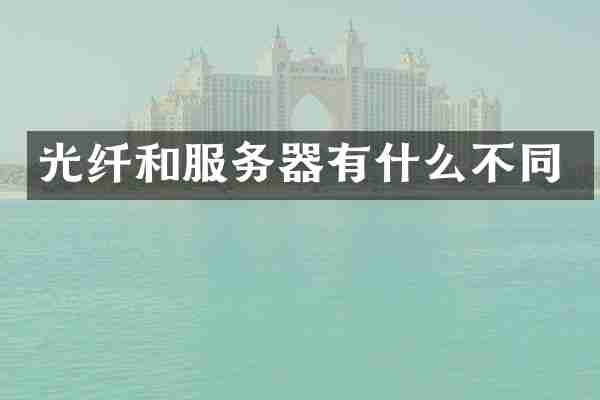 光纤和服务器有什么不同