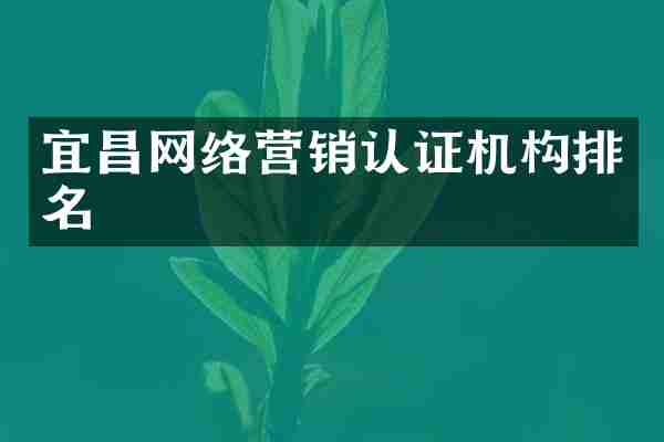 宜昌网络营销认证机构排名