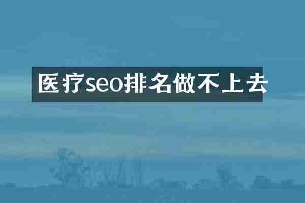 医疗seo排名做不上去