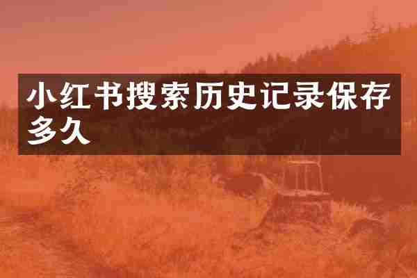 小红书搜索历史记录保存多久