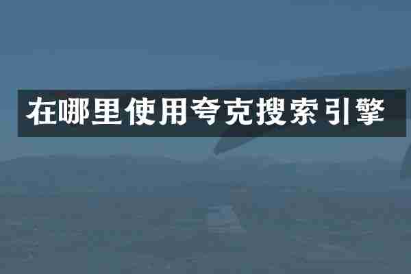 在哪里使用夸克搜索引擎