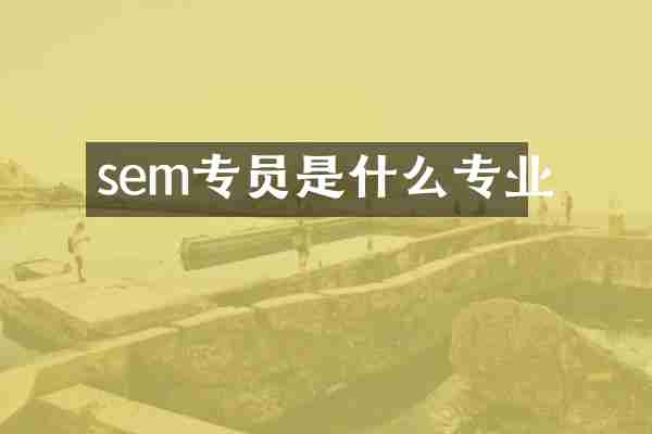 sem专员是什么专业