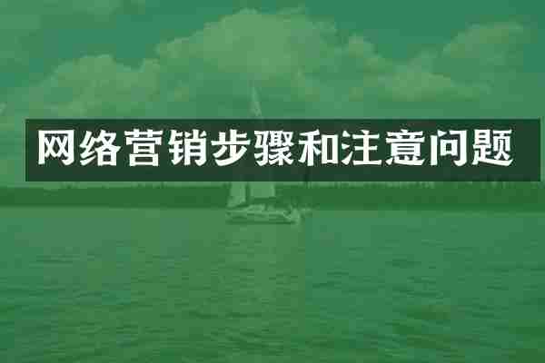 网络营销步骤和注意问题