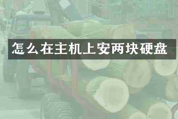 怎么在主机上安两块硬盘