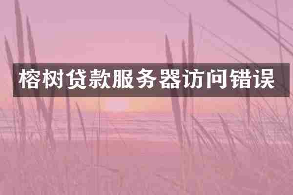 榕树贷款服务器访问错误