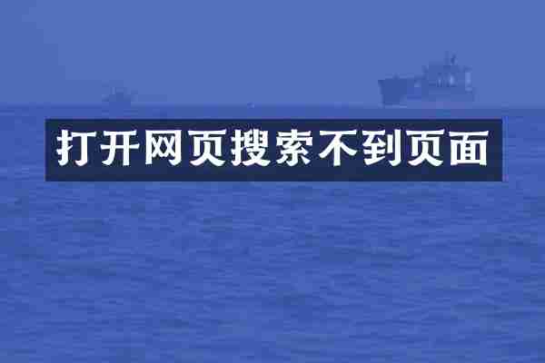 打开网页搜索不到页面