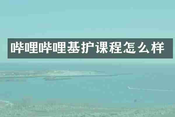 哔哩哔哩基护课程怎么样
