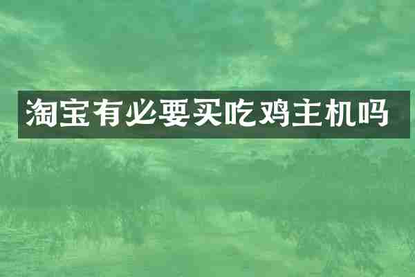 淘宝有必要买吃鸡主机吗