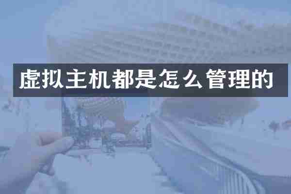 虚拟主机都是怎么管理的