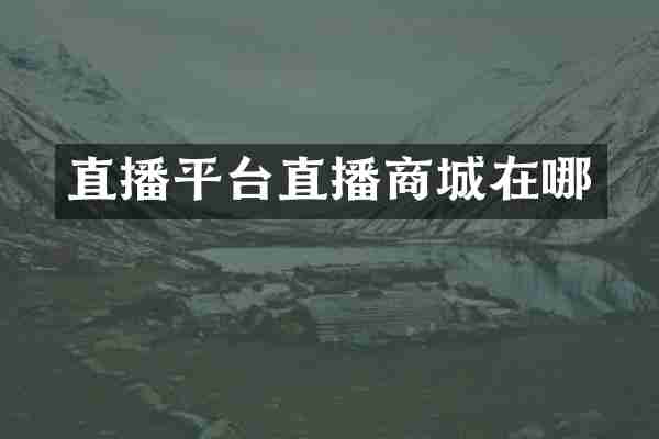 直播平台直播商城在哪