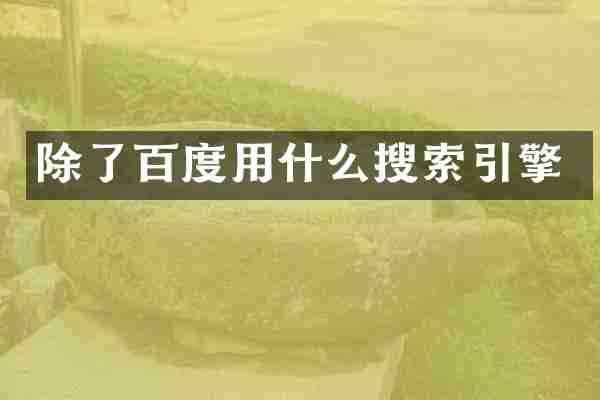 除了百度用什么搜索引擎