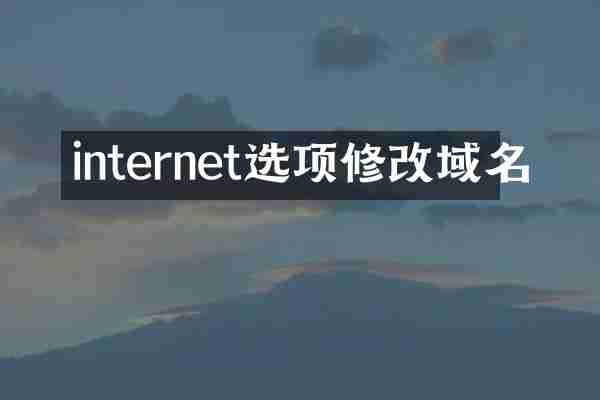 internet选项修改域名