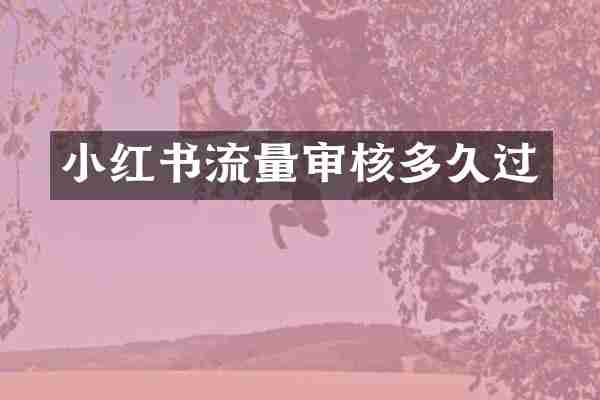 小红书流量审核多久过