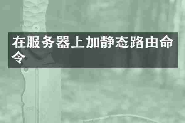 在服务器上加静态路由命令