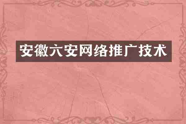安徽六安网络推广技术