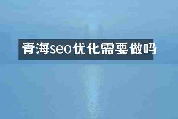 青海seo优化需要做吗