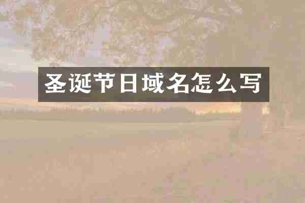 圣诞节日域名怎么写