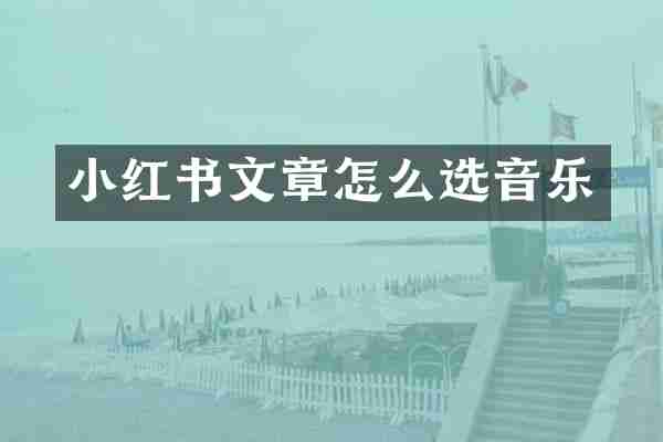 小红书文章怎么选音乐