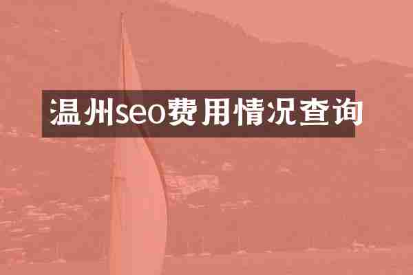温州seo费用情况查询