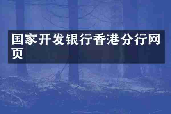 国家开发银行香港分行网页