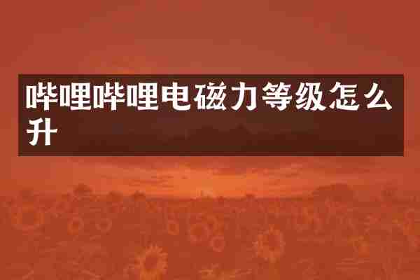 哔哩哔哩电磁力等级怎么升