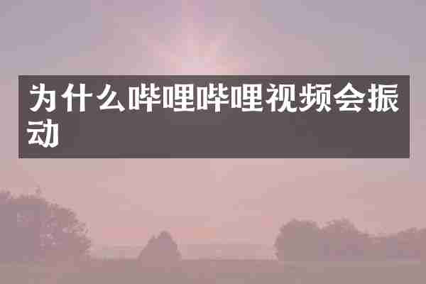 为什么哔哩哔哩视频会振动