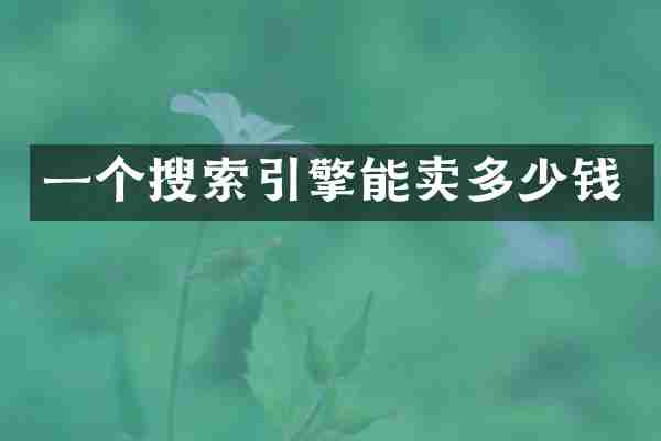 一个搜索引擎能卖多少钱