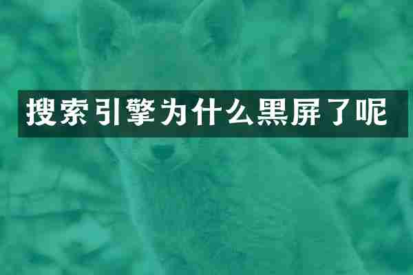 搜索引擎为什么黑屏了呢
