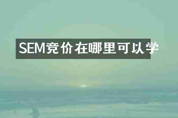 SEM竞价在哪里可以学