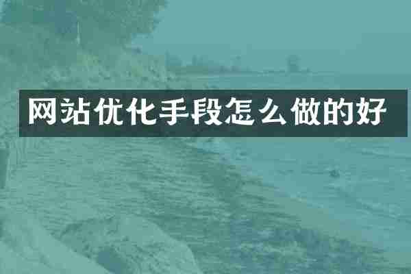 网站优化手段怎么做的好