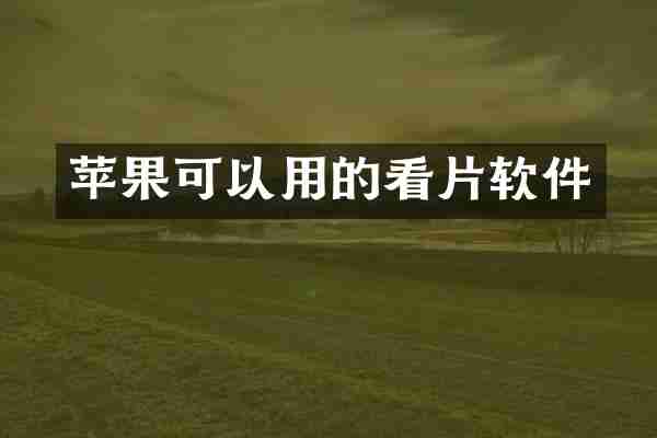 苹果可以用的看片软件