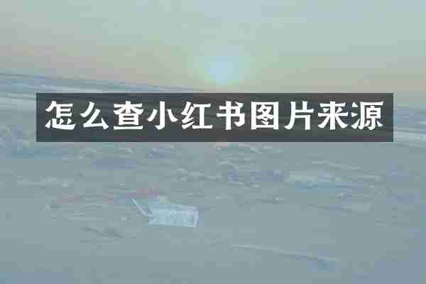 怎么查小红书图片来源