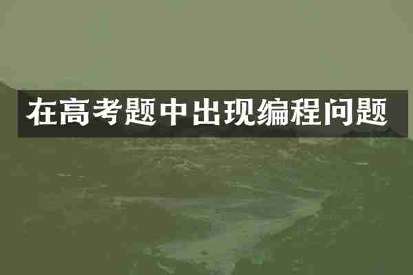 在高考题中出现编程问题