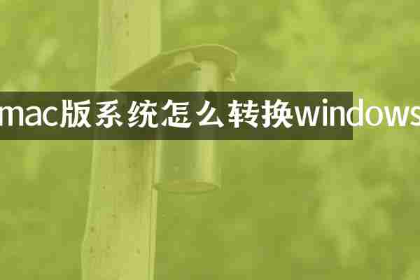 mac版系统怎么转换windows