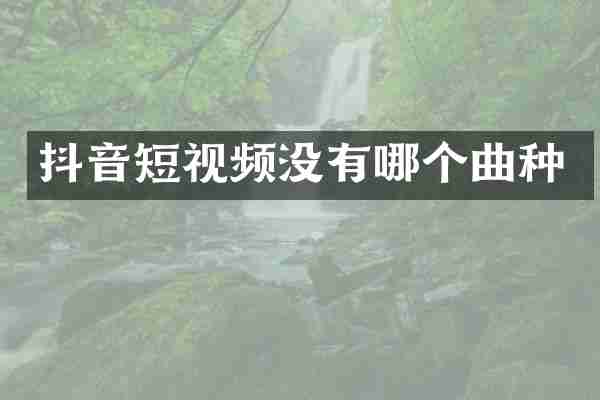 抖音短视频没有哪个曲种