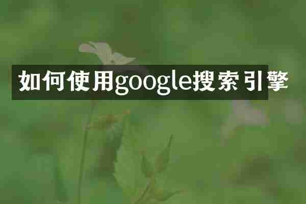 如何使用google搜索引擎