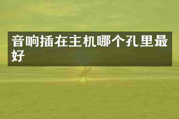 音响插在主机哪个孔里最好
