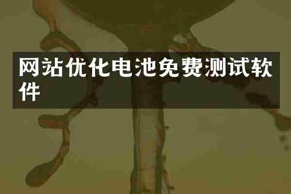 网站优化电池免费测试软件